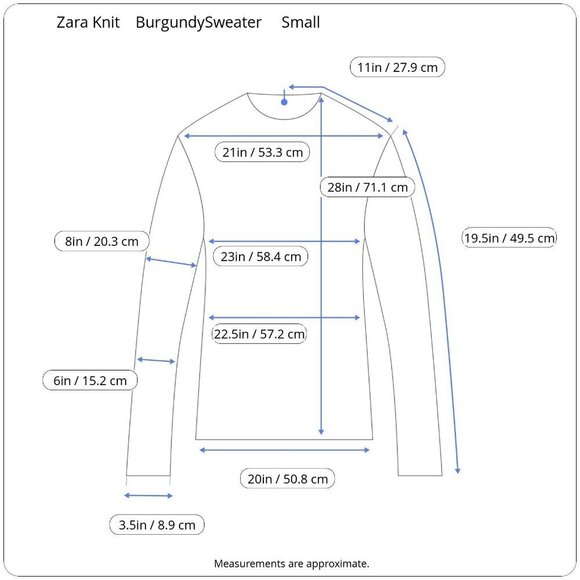 Zara Burgundy Oversized Chunky Cable Knit Sweater V Neck Small - Picture 13 of 14